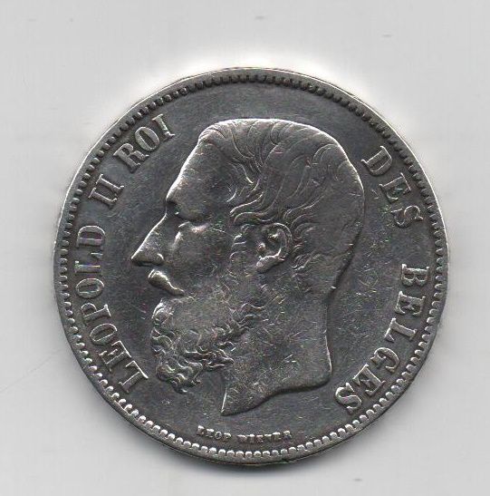 BELGICA DEL AÑO 1873 DE 5 FRANCOS